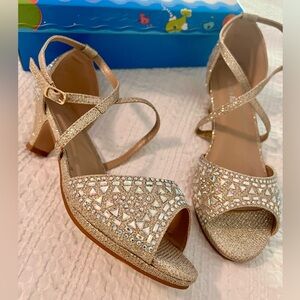 Elegant Gold Strappy Heels